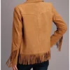 Birdy Brown Fringe Leather Real Leather Jacket