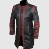 Black And Maroon Long Leather Coats