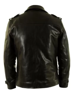 Black Leather Pea Jackets