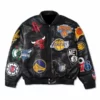 Black Nba Teams Collage Jeff Hamilton Leather Jacket