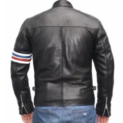 Black Real Leather Peter Fonda Easy Rider Jacket Back