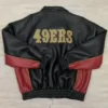 Black Red San Francisco 49ers Nfl Team Leather Jacket Back