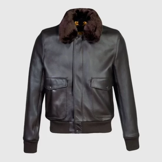 Black Slim Fit Bomber Jacket Front