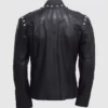 Black Studded Leather Jacket Back