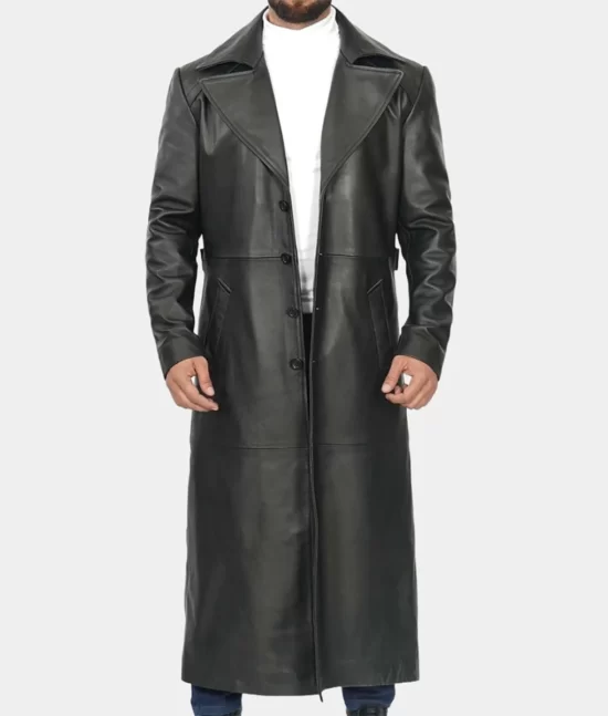 Blade Wesley Snipes Leather Trench Front Leather Coat