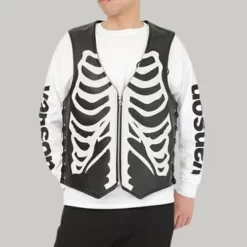 Bone Skeleton Leather Vest
