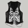 Bone Skeleton Real Leather Vest