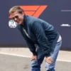 Brad Pitt British Grand Prix Blue Suede Leather Jacket
