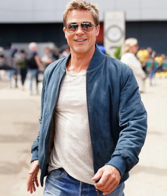 Brad Pitt British Grand Prix Blue Jacket