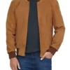 Brennan Men’s Brown Comfy Suede Bomber Real Leather Jacket
