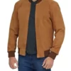 Brennan Men’s Brown Comfy Suede Bomber Leather Jacket