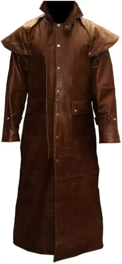 Brown Steampunk Duster Riding Trench Long Coat