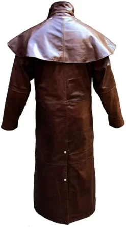 Brown Steampunk Duster Riding Trench Long Coat Back