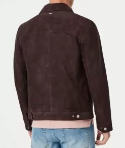 Brown Suede Real Leather Trucker Jacket