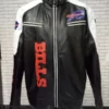 Buffalo Bills Block White Black Nfl Leather Jacket Front