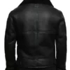 Bulky Black Aviator Leather Jacket