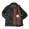Calfskin Black Jean Leather Jacket Front