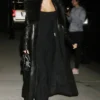 Camila Mendes Black Fur Leather Coat