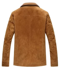 Camilo Men’s Classic Brown Suede Mid-Length Winter Top Leather Coat
