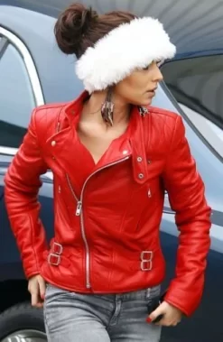 Cheryl Cole Red Leather Jacket
