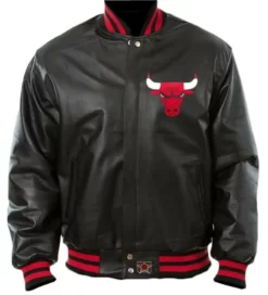 Chicago Bulls Letterman Basket Ball Varsity Black Jacket