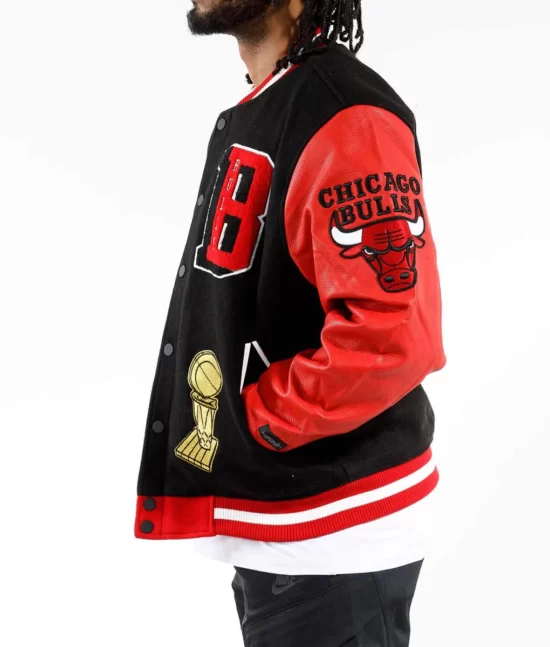 Chicago Champions Red Varsity Leather Jacket