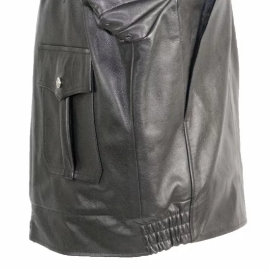Chicago Police Leather Jacket Side