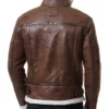 Christian Aviator Brown Top Leather Jacket