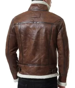 Christian Aviator Brown Top Leather Jacket