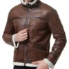 Christian Aviator Brown Real Leather Jacket