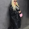 Christina Aguilera Leather Coat