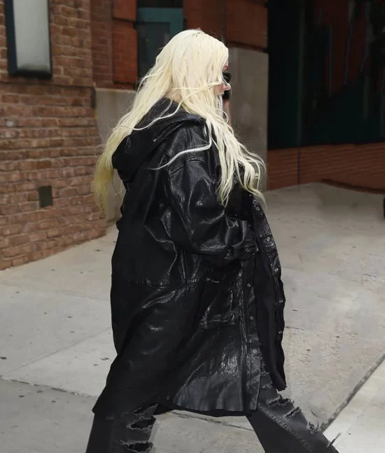 Christina Aguilera Real Leather Coat