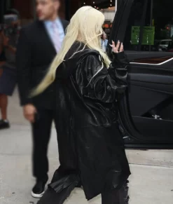 Christina Aguilera : Faux Leather Coat