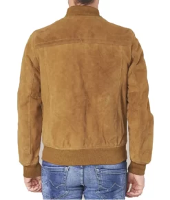 Cillian Men’s Brown Racer-Style Leather Bomber Jacket