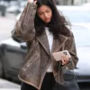 Cindy Kimberly Distressed Brown Leather Jacket