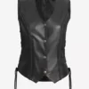 Cindy Women's Black Western Top Leather Vest