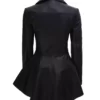 Clarissa Womens Black Peplum Leather Jacket Back