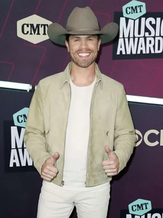 Cmt Music Awards 2023 Dustin Lynch Suede Leather Jacket