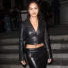 Coach Spring 2024 Camila Mendes Black Crop Leather Jacket