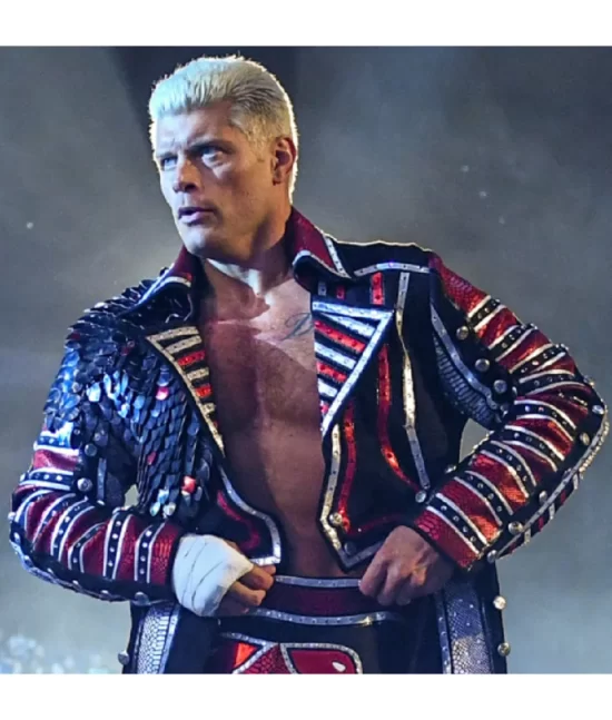 Cody Rhodes Military Long Ring Coat in Red