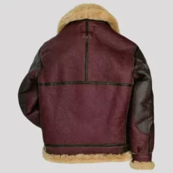 Collins Burgundy Black SF Top Bomber Real Leather Jacket