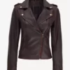 Colorado Women's Dark Brown Motorcycle Full Genuine Leather Jacket