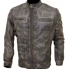 Connor Men’s Brown Distressed Vintage Top Leather Cafe Racer Jacket