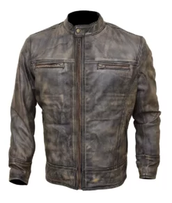 Connor Men’s Brown Distressed Vintage Top Leather Cafe Racer Jacket