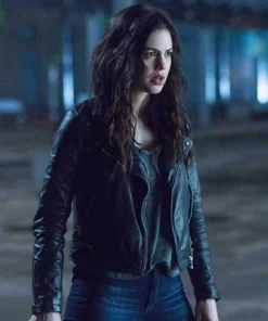 Conor Leslie Titans Donna Troy Black Real Leather Jacket