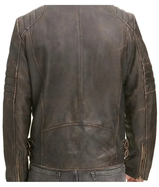 DOCO Distressed Brown Real Leather Jacket