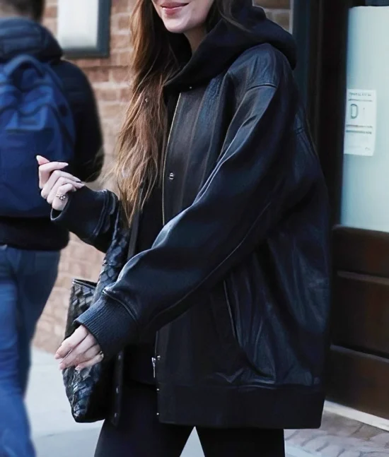 Dakota Johnson Black Pure Leather Jacket