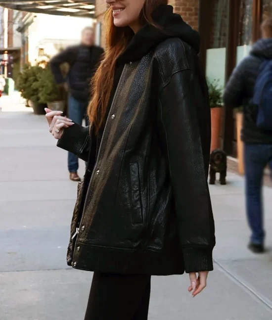 Dakota Johnson Black Real Leather Jacket