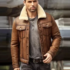 Daniel Air Force Shearling Best Brown Leather Jacket