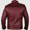 Dark Red Leather Jacket Back